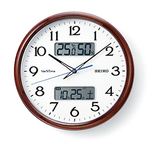 温度湿度計つき掛け時計