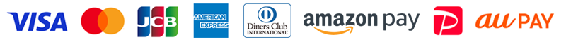 決済方法 VISA MASTER JCB DINERS AMEX amazonPay　PAYPAY auPAY